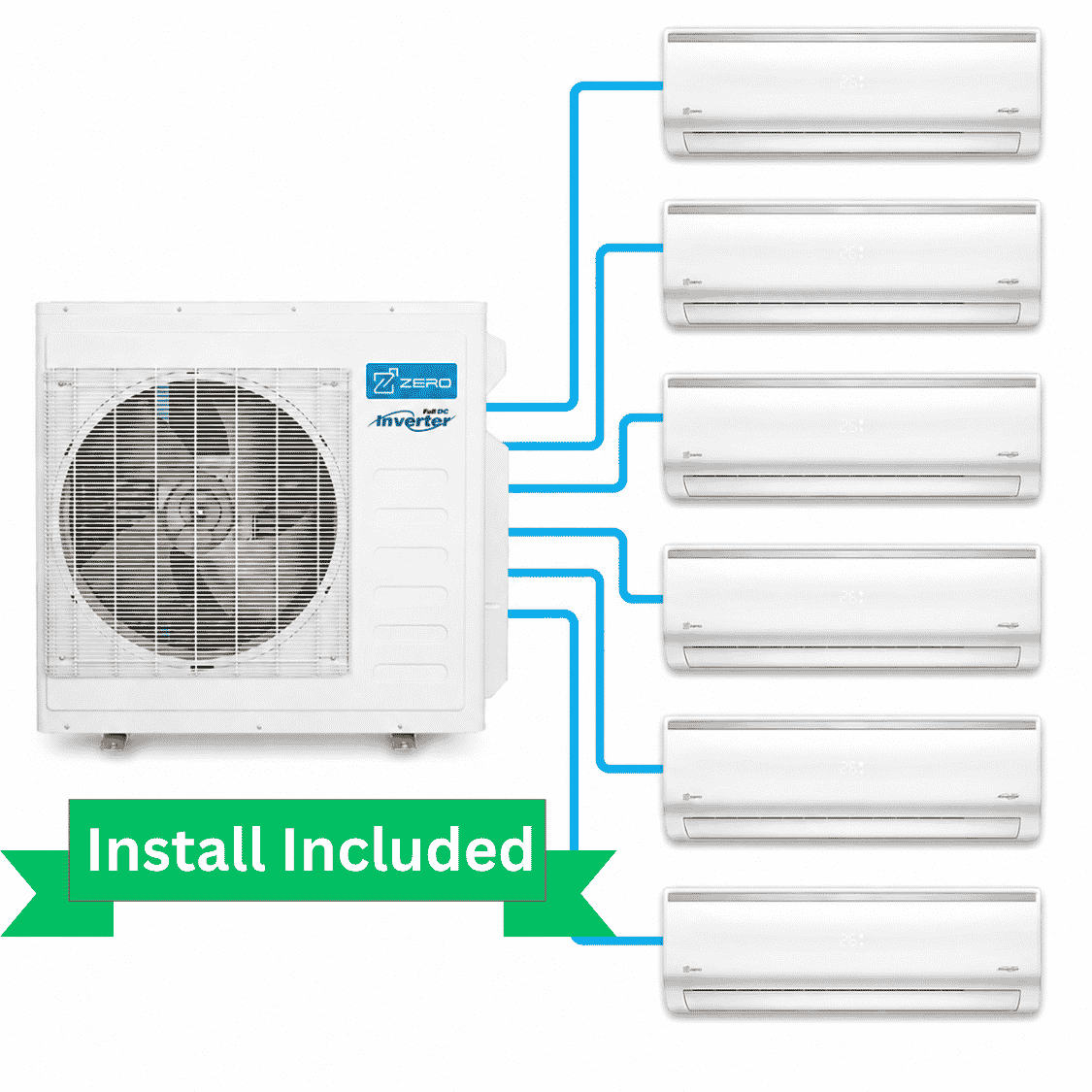 Zero 6 Zone Ductless Heat Pump System