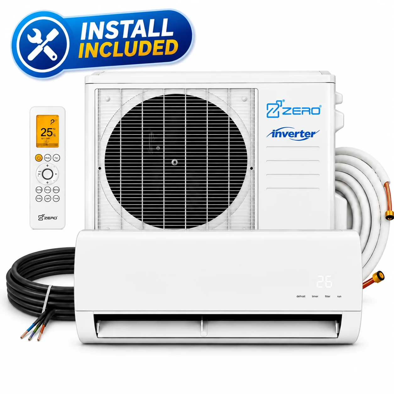 Zero 12000 BTU Single Zone Ductless Heat Pump